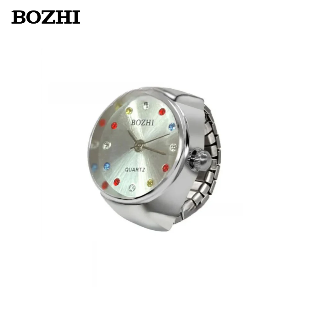 BOZHI Women's fashionable Rhinestone Ring Watch – Quartz Finger Watch