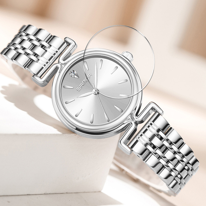 Sanda Women’s Retro Stainless Steel Quartz Watch – 30M Waterproof Casual Analog Watch