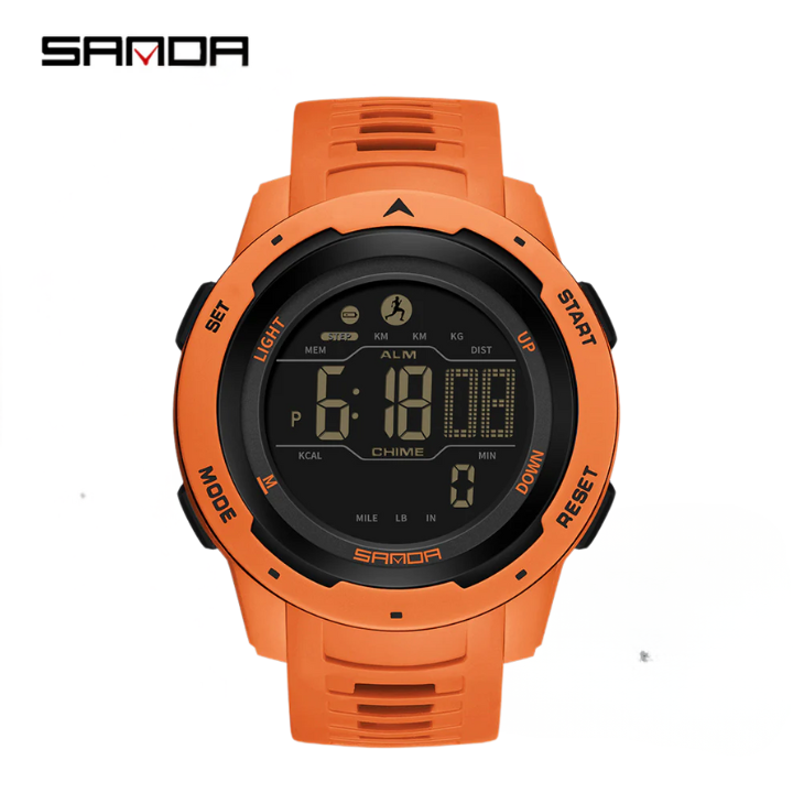 Sanda Multifunction Sports Digital Watch – Unisex Waterproof Pedometer & Calorie