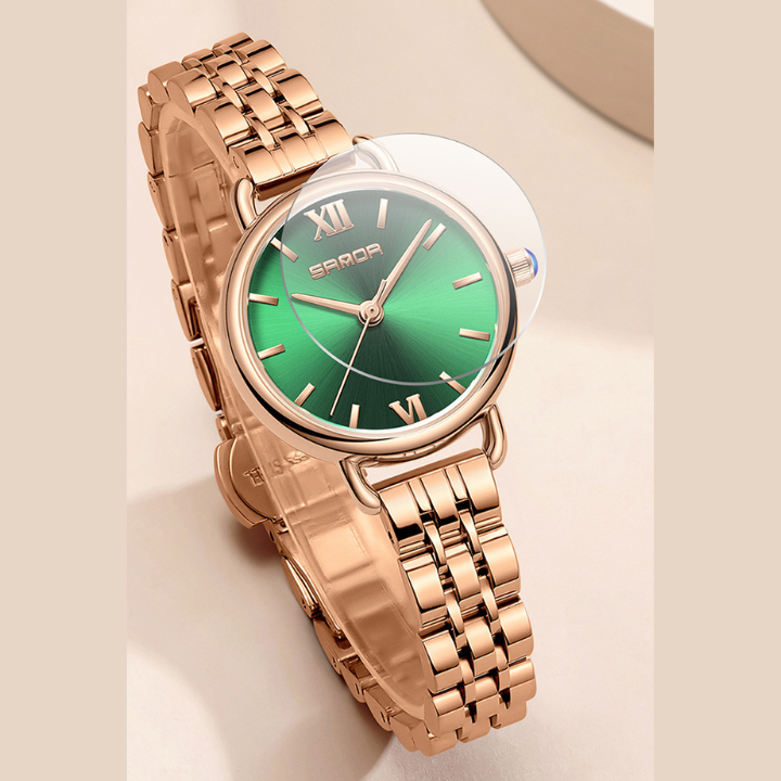 Sanda Women’s Stainless Steel Quartz Watch – Waterproof Small Dial Fashion Ladies Watch