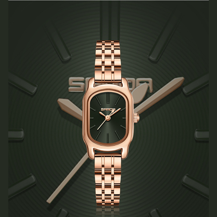 Sanda Women’s Stainless Steel Quartz Watch – Waterproof Square Dial Fashion Watch