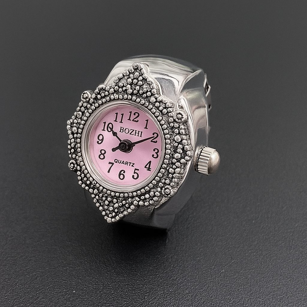 Unisex Minimalist Ring Watch – Quartz Finger Watch, Stainless Steel Band