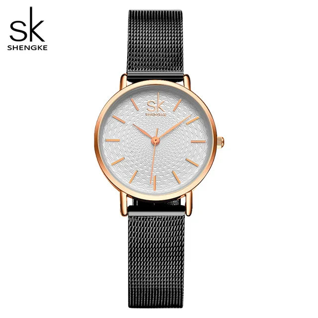 SK Luxury Women’s Quartz Watch – Fashion Wristwatch with Leather or Mesh Strap