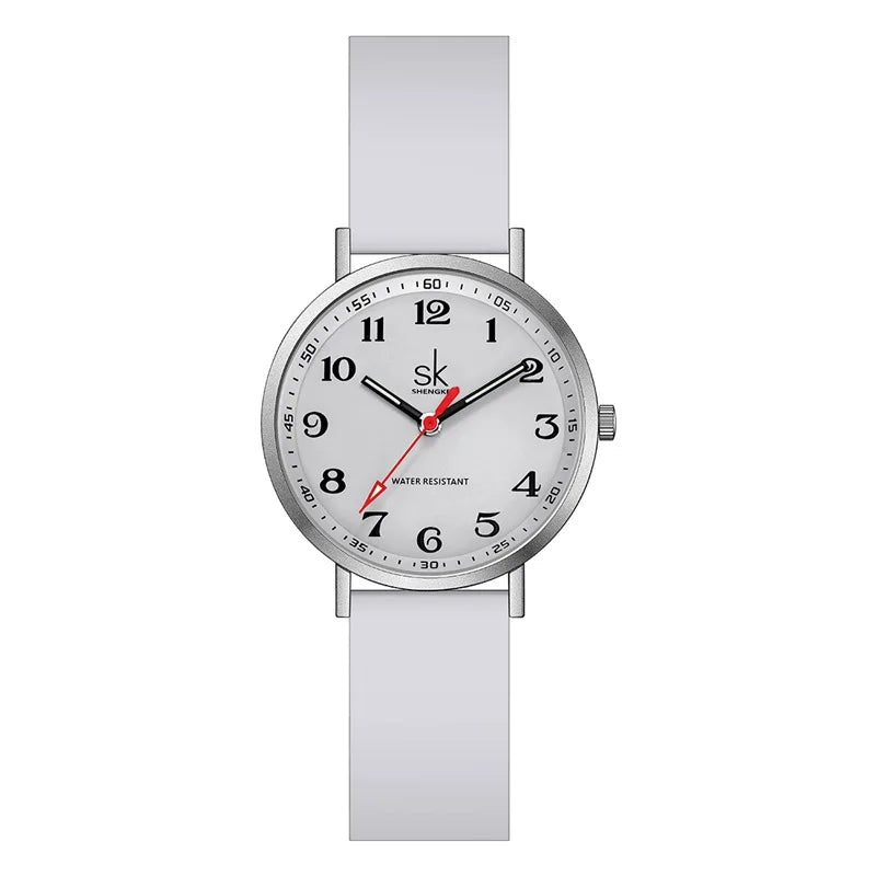 SK Women’s Sports Quartz Watch – Waterproof Silicone Strap, Lightweight Wristwatch