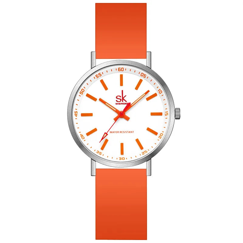 SK Women’s Sports Quartz Watch – Waterproof Silicone Strap, Lightweight Wristwatch