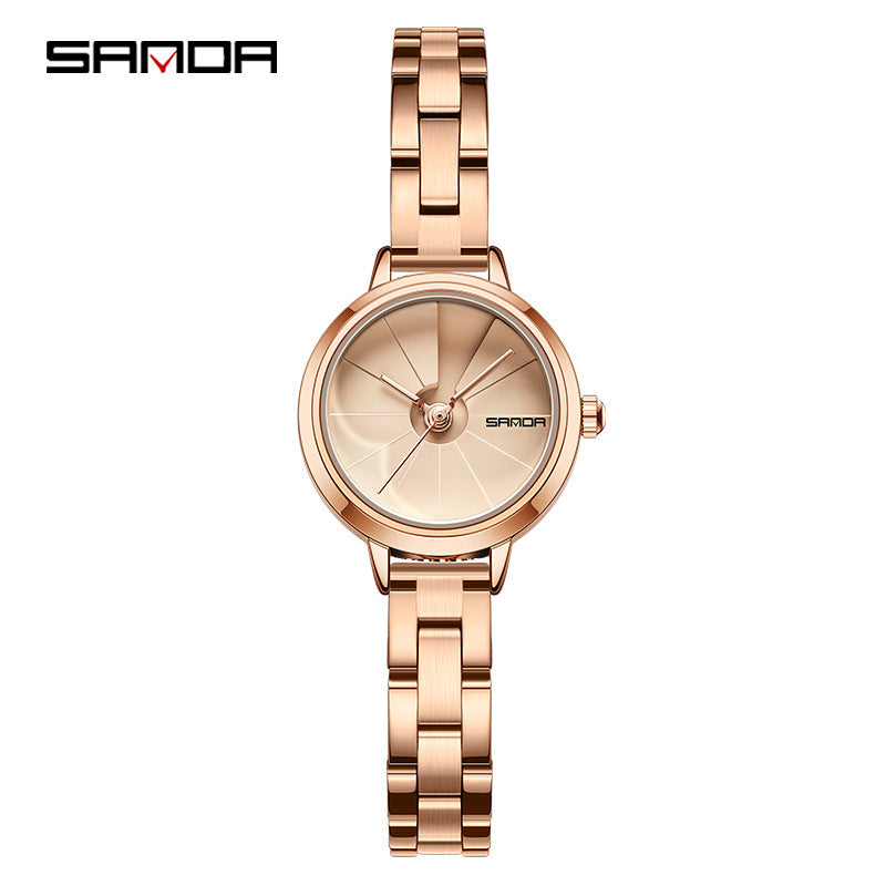 SANDA Women’s Retro Quartz Watch – Stainless Steel Strap with 30M Waterproof