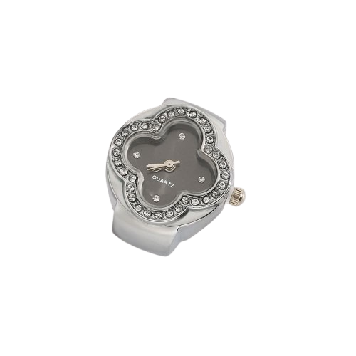 BOZHI Luxury Four-Leaf Clover Ring Watch – Diamond Quartz Finger Watch