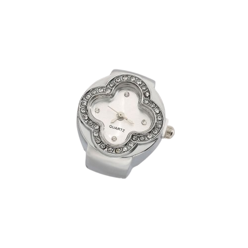 BOZHI Luxury Four-Leaf Clover Ring Watch – Diamond Quartz Finger Watch