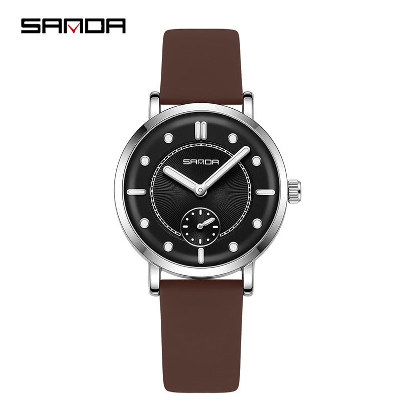 SANDA Women’s Silicone Quartz Watch – Fashion Analog Wristwatch with Luminous Hands
