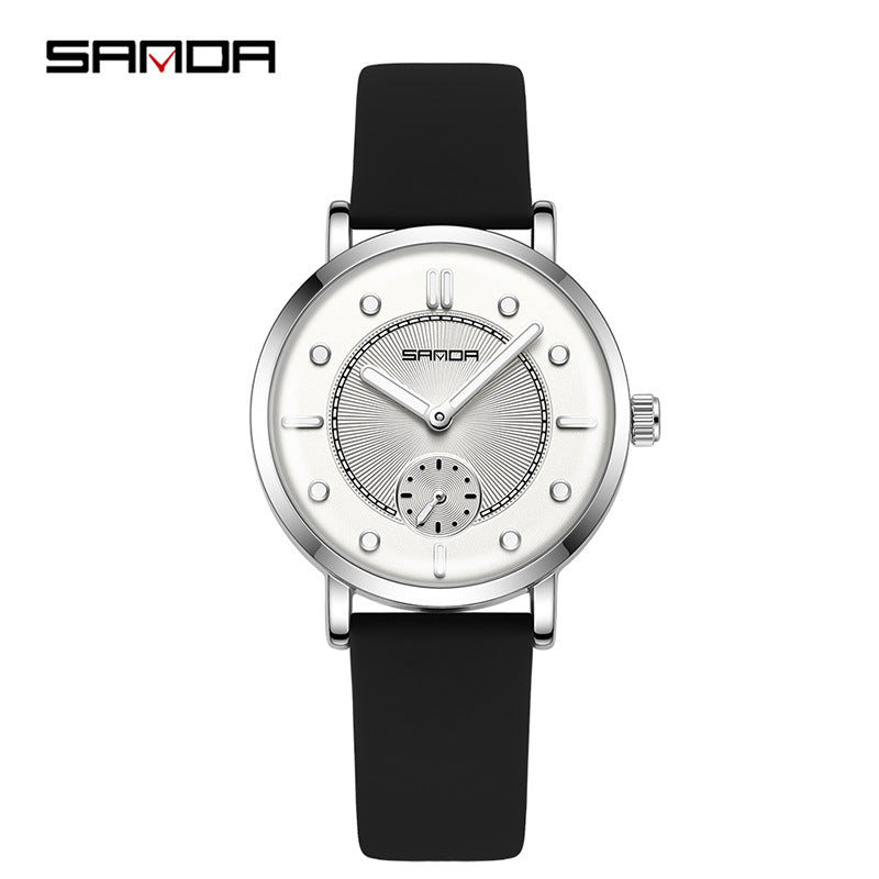 SANDA Women’s Silicone Quartz Watch – Fashion Analog Wristwatch with Luminous Hands