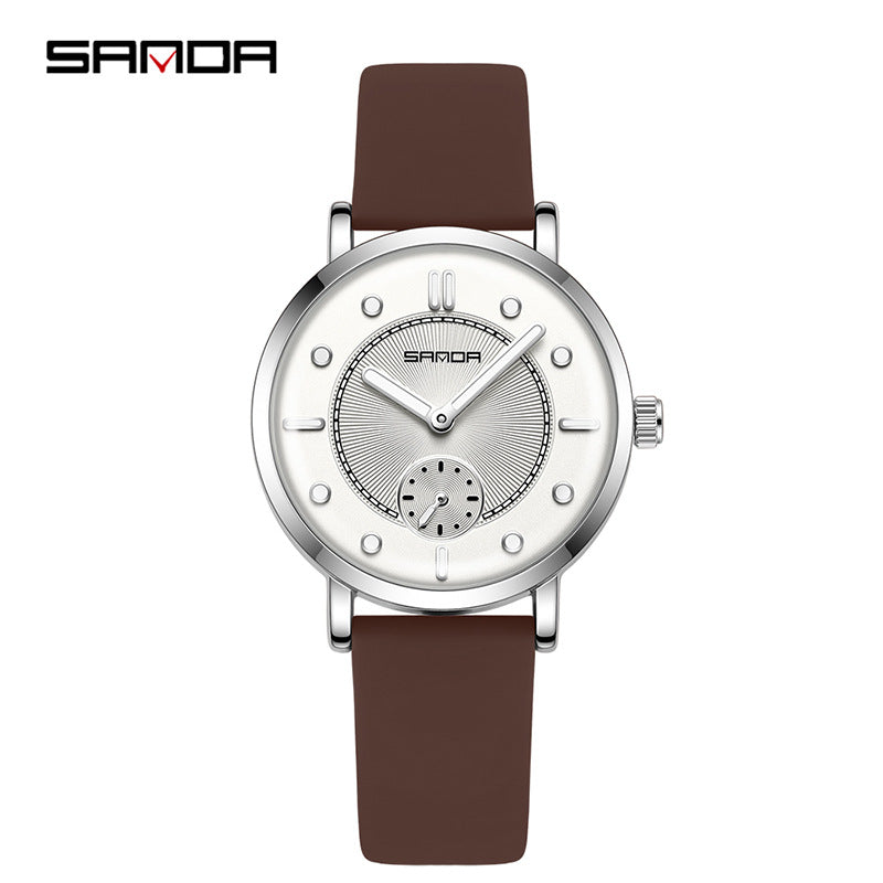 SANDA Women’s Silicone Quartz Watch – Fashion Analog Wristwatch with Luminous Hands