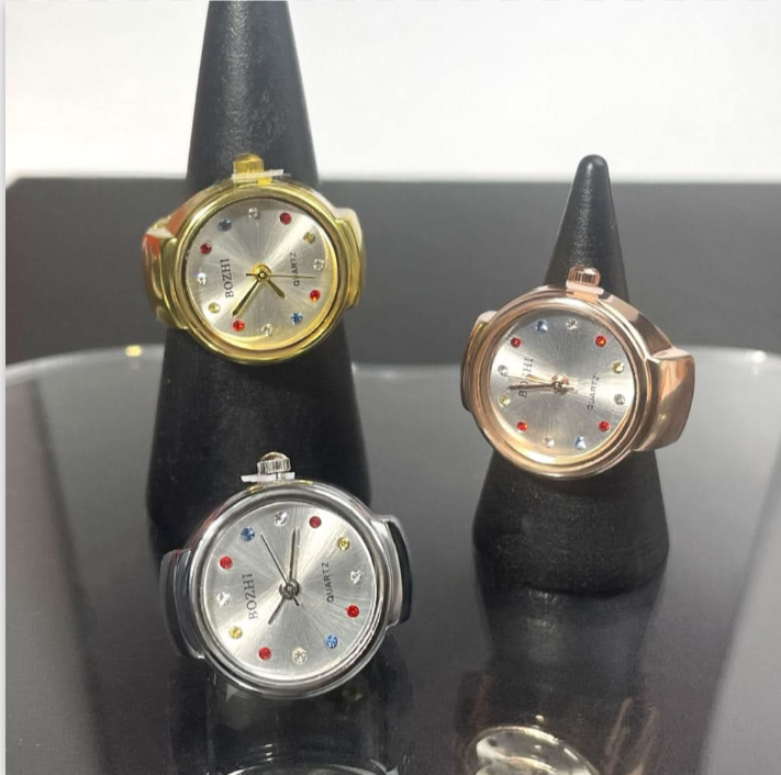 BOZHI Women's fashionable Rhinestone Ring Watch – Quartz Finger Watch