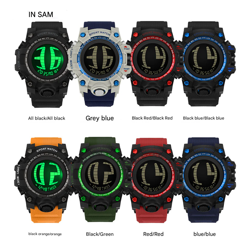 SANDA Men's Multifunctional Sports Digital Watch – Waterproof Luminous Watch with Alarm
