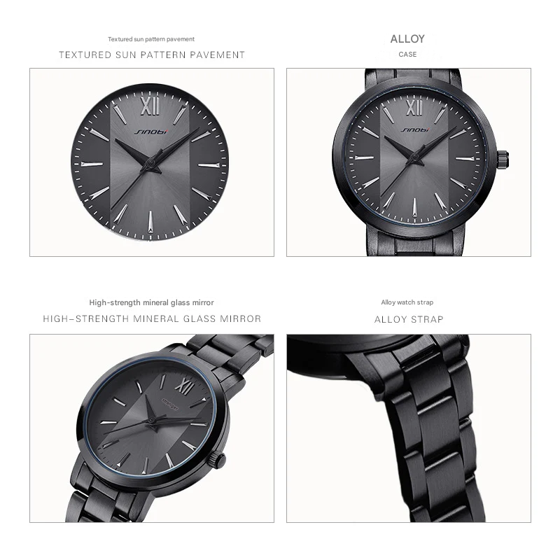 Sinobi Women's Stainless Steel Business Watch – Slim Waterproof Quartz Timepiece