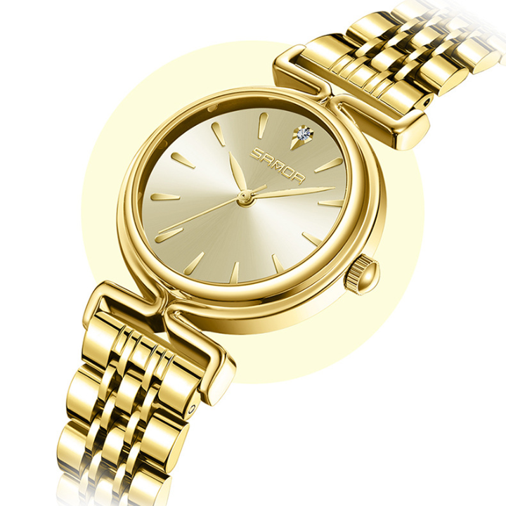 Sanda Women’s Retro Stainless Steel Quartz Watch – 30M Waterproof Casual Analog Watch