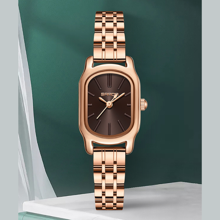 Sanda Women’s Stainless Steel Quartz Watch – Waterproof Square Dial Fashion Watch