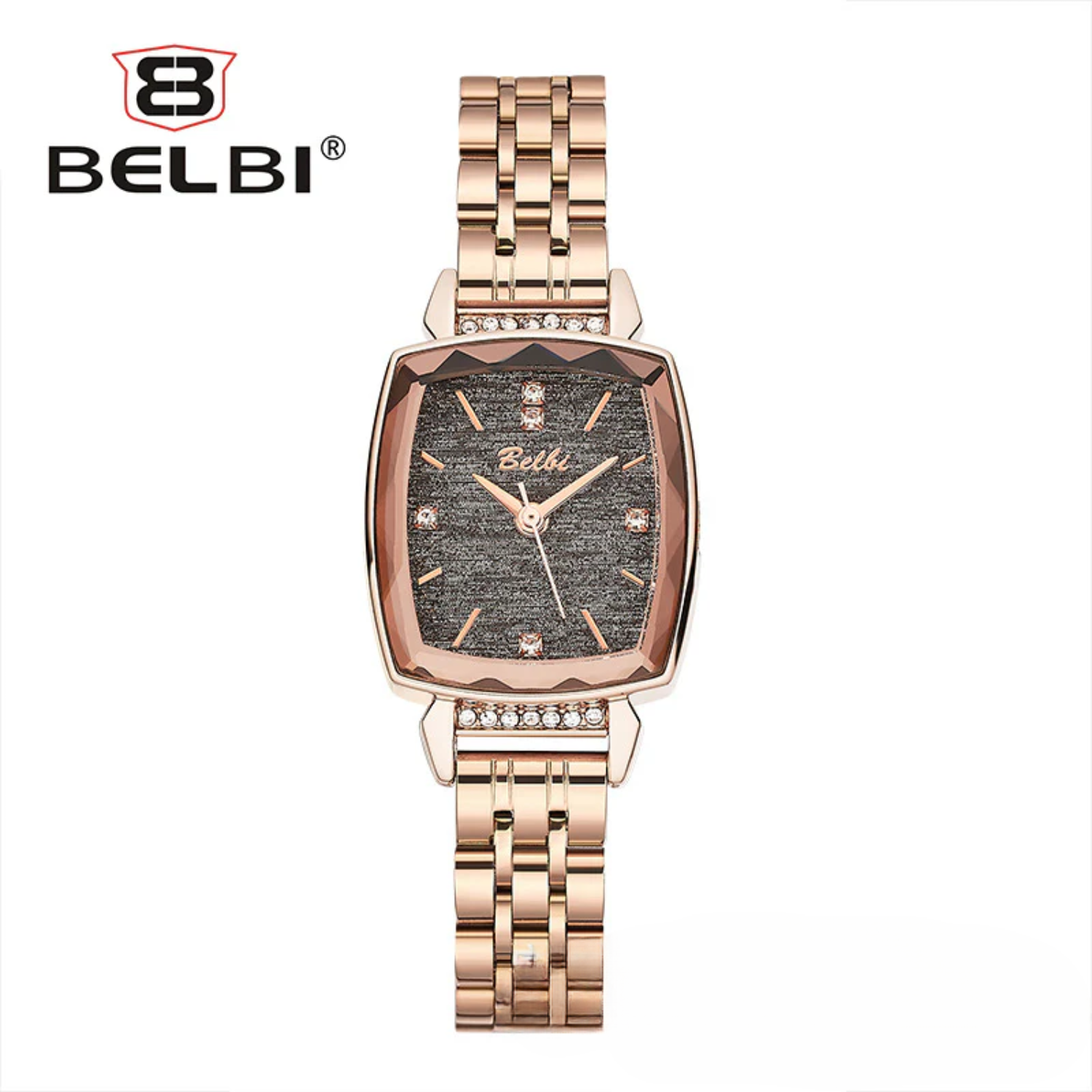 BELBI Women's Square Quartz Watch – Korean Style, Stainless Steel Strap