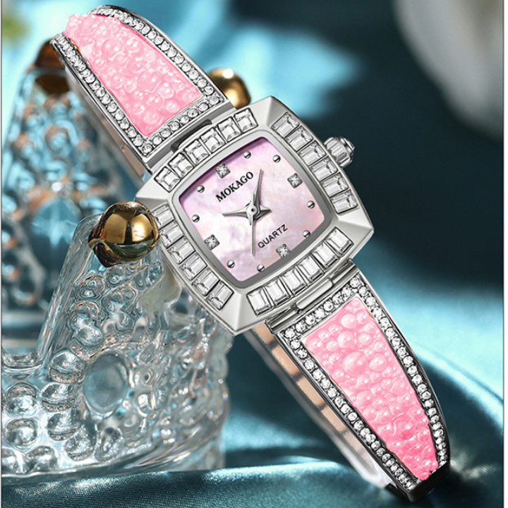 MOKAGO Square Women’s Diamond Watch – Luxury Quartz Waterproof Watch