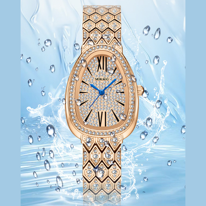 MOKAGO Luxury Water Drop Diamond Women’s Watch – Elegant Fashion Watch
