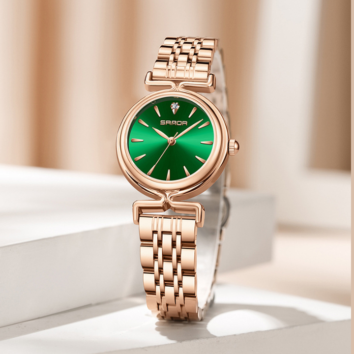 Sanda Women’s Retro Stainless Steel Quartz Watch – 30M Waterproof Casual Analog Watch