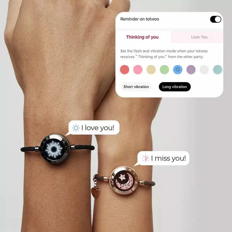 Long-Distance Couple Smart Bracelets Pair