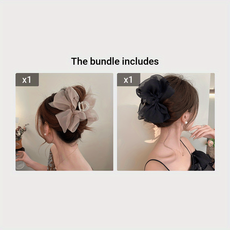 Elegant Mesh Bowknot Hair Claw Clip – Stylish & Non-Slip