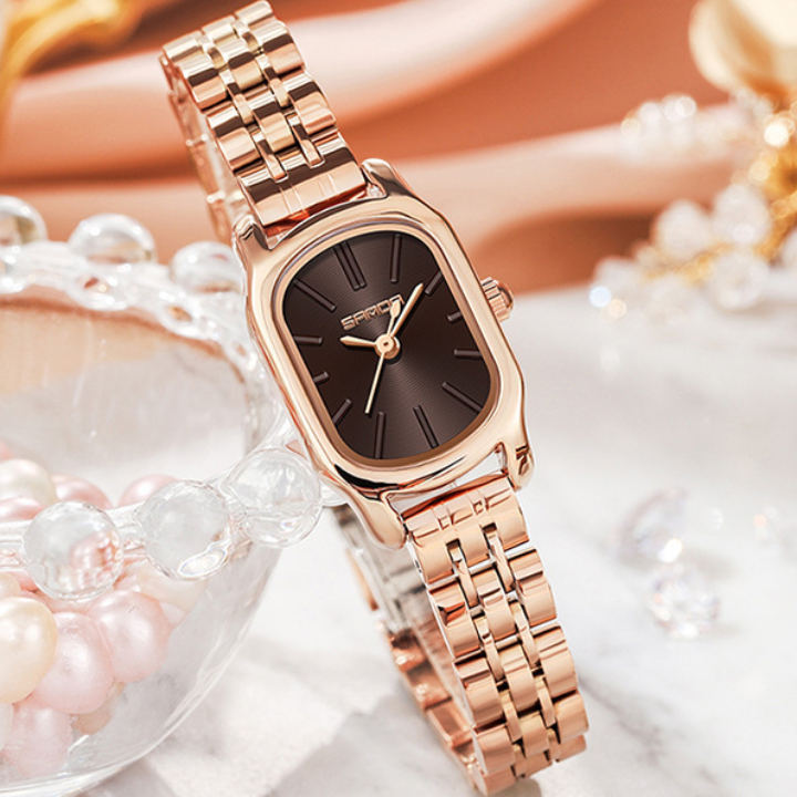 Sanda Women’s Stainless Steel Quartz Watch – Waterproof Square Dial Fashion Watch