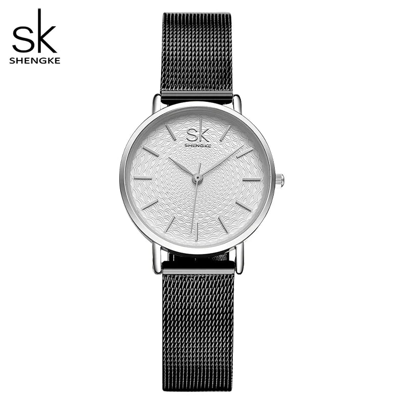 SK Luxury Women’s Quartz Watch – Fashion Wristwatch with Leather or Mesh Strap