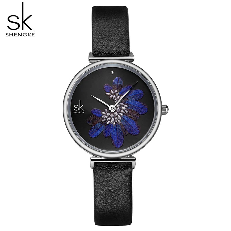 SK Women’s Quartz Watch – Simple Fashion Design, PU Leather Strap, 30M Waterproof