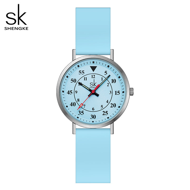 SK Women’s Sports Quartz Watch – Waterproof Silicone Strap, Lightweight Wristwatch
