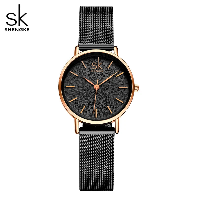 SK Luxury Women’s Quartz Watch – Fashion Wristwatch with Leather or Mesh Strap