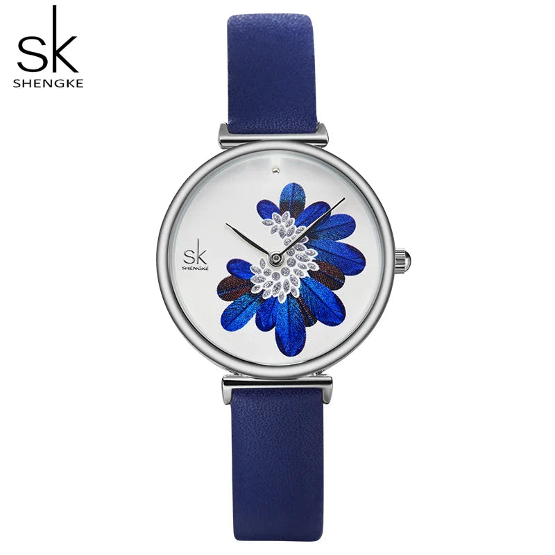 SK Women’s Quartz Watch – Simple Fashion Design, PU Leather Strap, 30M Waterproof