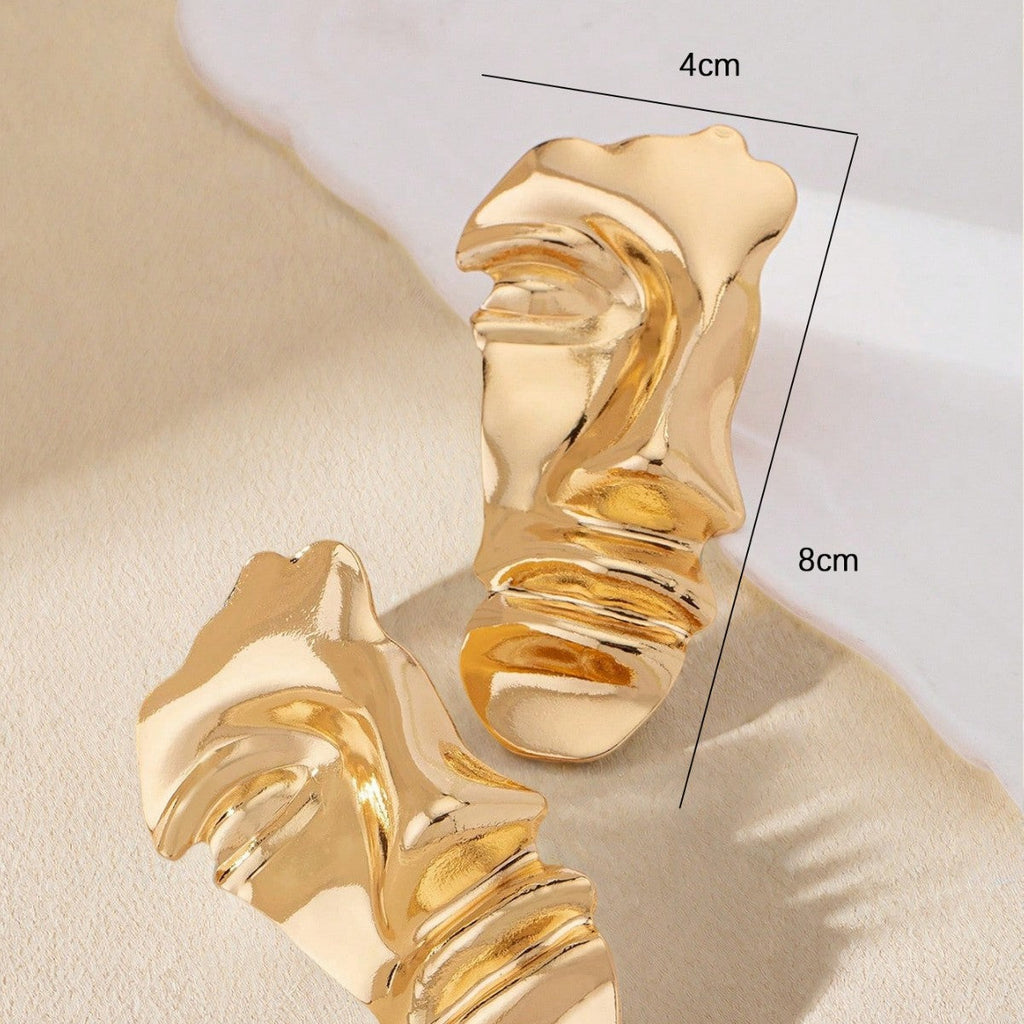 Women’s Statement Earrings – Alloy Abstract Human Face Design
