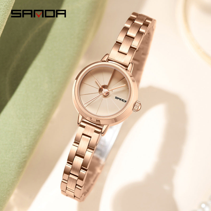 SANDA Women’s Retro Quartz Watch – Stainless Steel Strap with 30M Waterproof