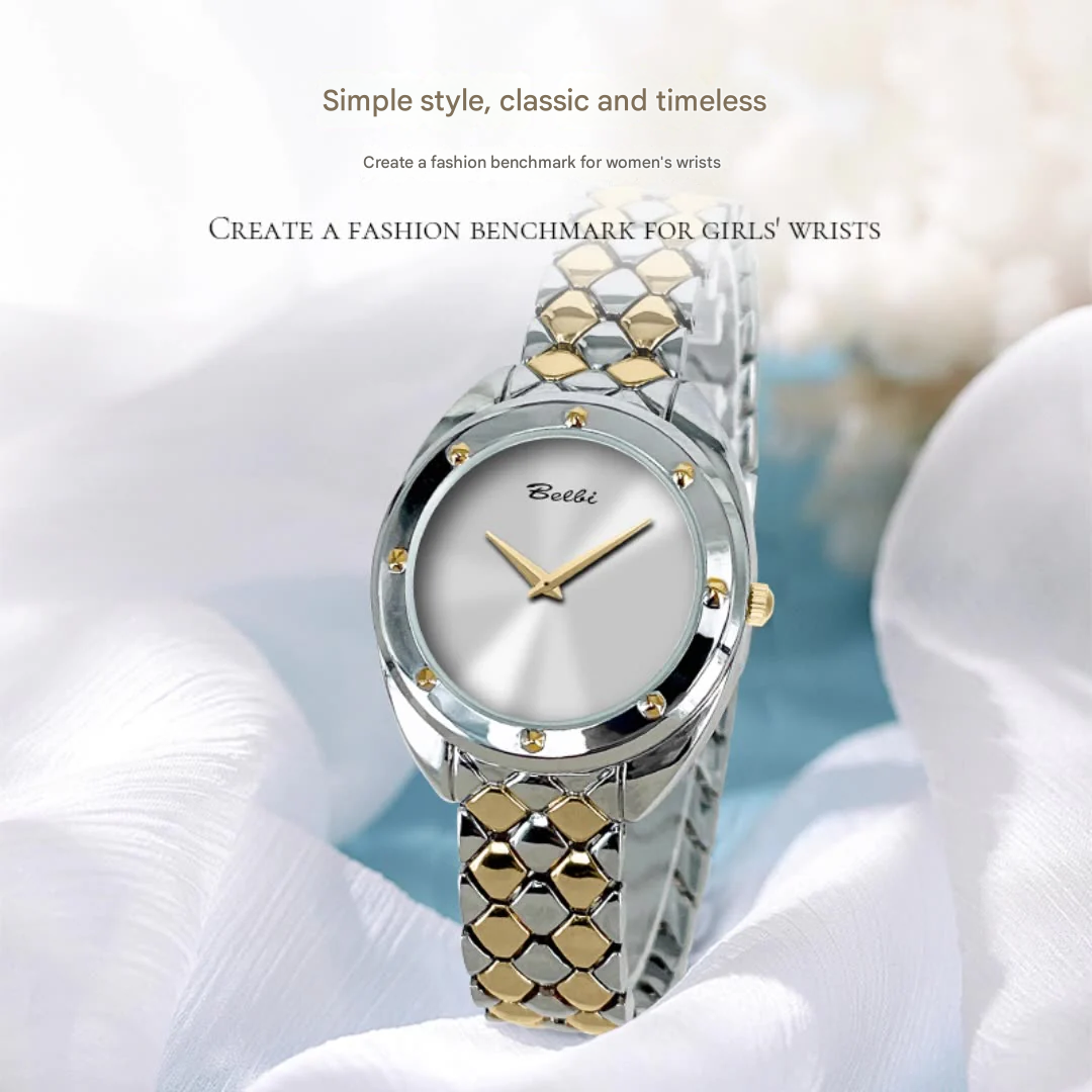 BELBI Women's Fashion Quartz Watch – Titanium Strap, 30M Waterproof, Slim Design