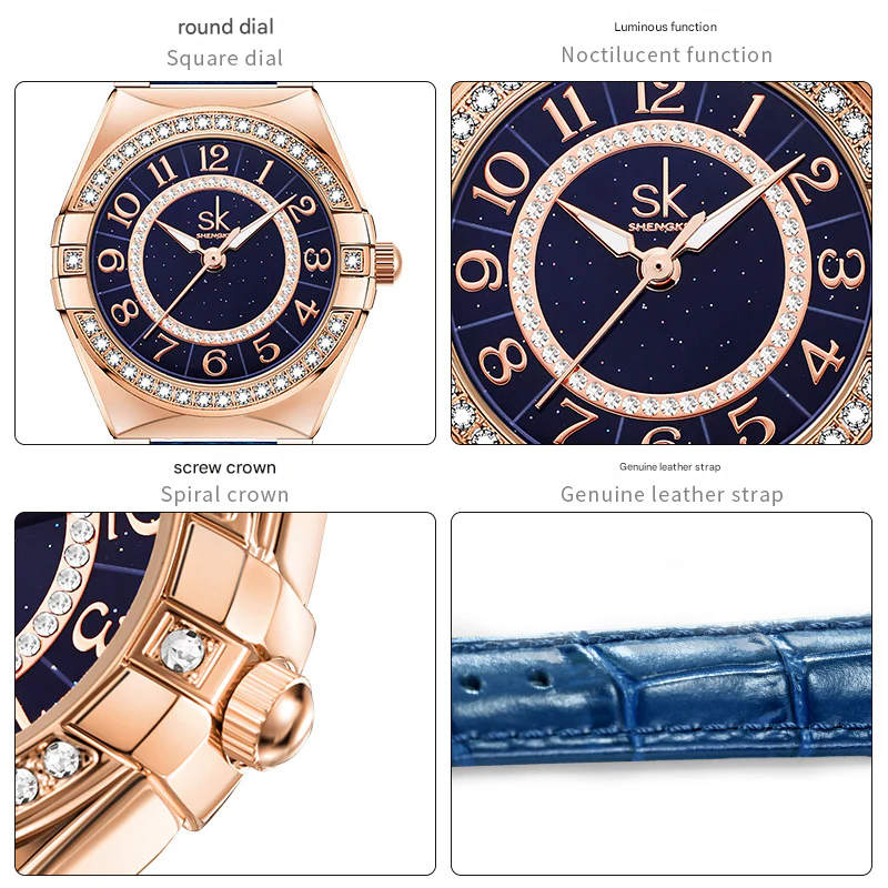 SK Women’s Quartz Watch – Numeral Dial, 30M Waterproof Round Dial Fashion Watch